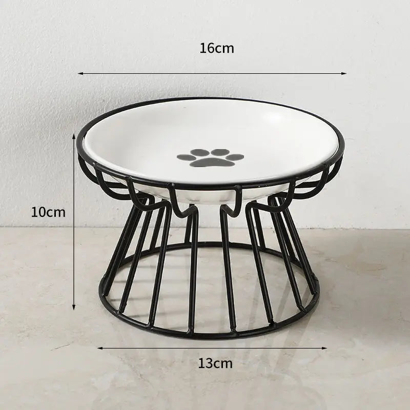 Ceramic Cat Food Bowls Elevated Wide Safe Slow Eating Pet Water Bowls For Kitten Puppy Non-slip Wide Bowls For Indoor Cats Dogs