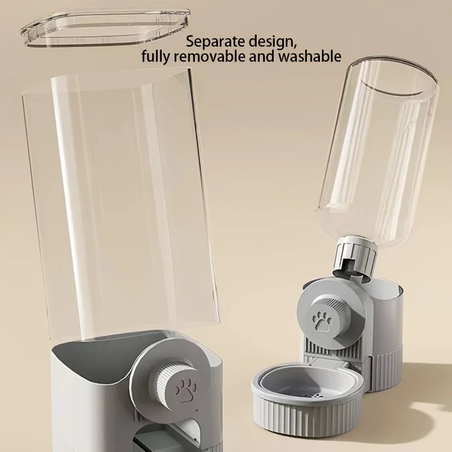 AURABASE - Hanging Automatic Pet Feeder and Water Dispenser, Gravity Auto Feeder and Waterer Set with Container Bowl for Cages.