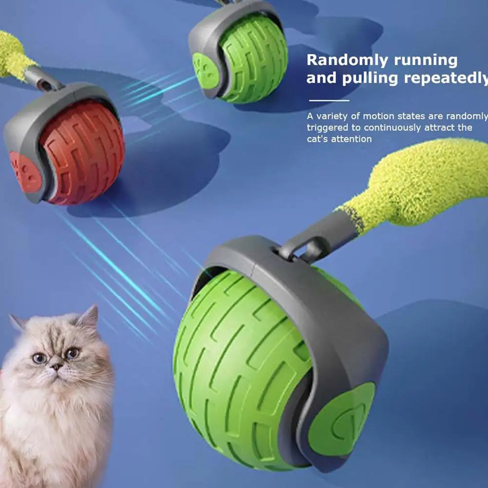 Speedy Tail  Cat Toy Interactive Cat Toys Ball with Tail Auto Smart Rolling Ball Toys for Cat Pet Training Imitate Mouse