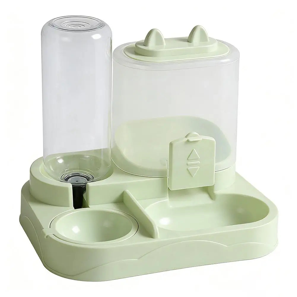 AURABASE - All-in-One Automatic Pet Feeder and Waterer, Large Capacity Food Storage Dispenser for Cats and Dogs.