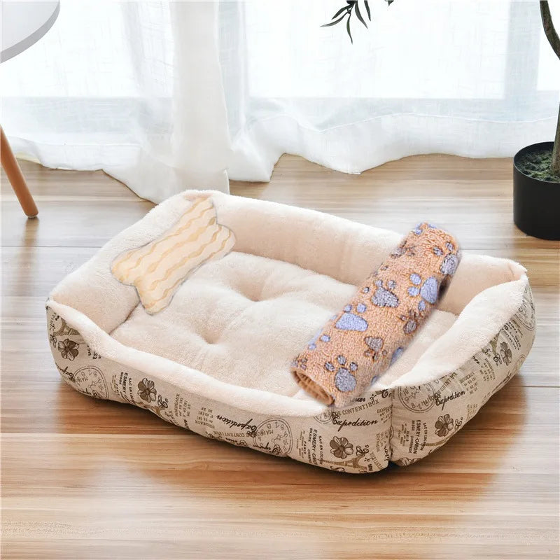 Aura Base - Candy-Colored Warm Pet Kennel, Square Nest Bed for Small and Medium Dogs.