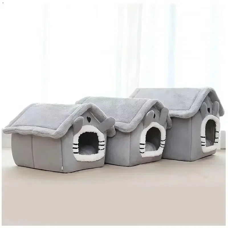AURABASE - Indoor Warm Pet House and Kennel, Soft Dog Bed Tent with Washable Cushion.