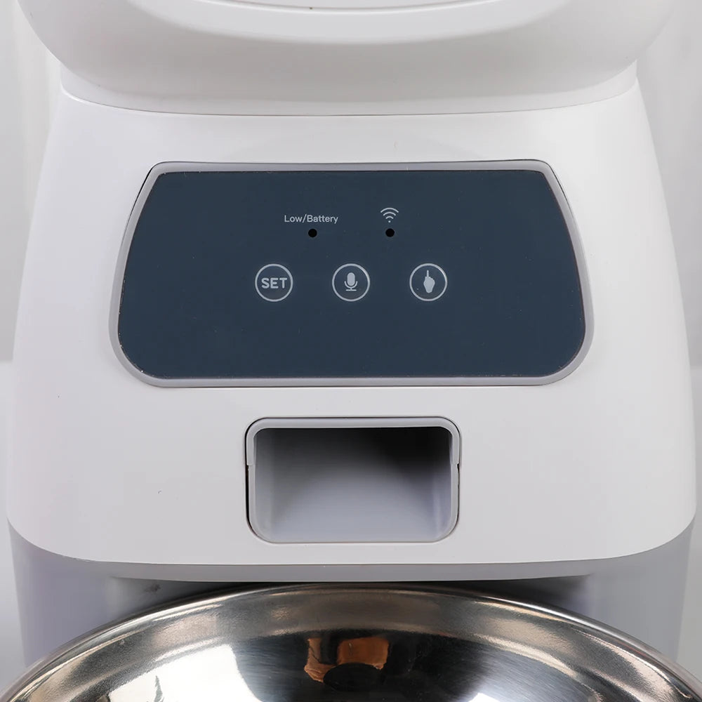 AURABASE - 3.5L Smart Automatic Pet Feeder with Wi-Fi and Voice Recorder, Large Capacity Timing Food Dispenser.