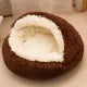 AURABASE - 2 in 1 Soft Plush Pet Bed Cat Cave and Round Nest Bed, Warm Puppy Mattress.