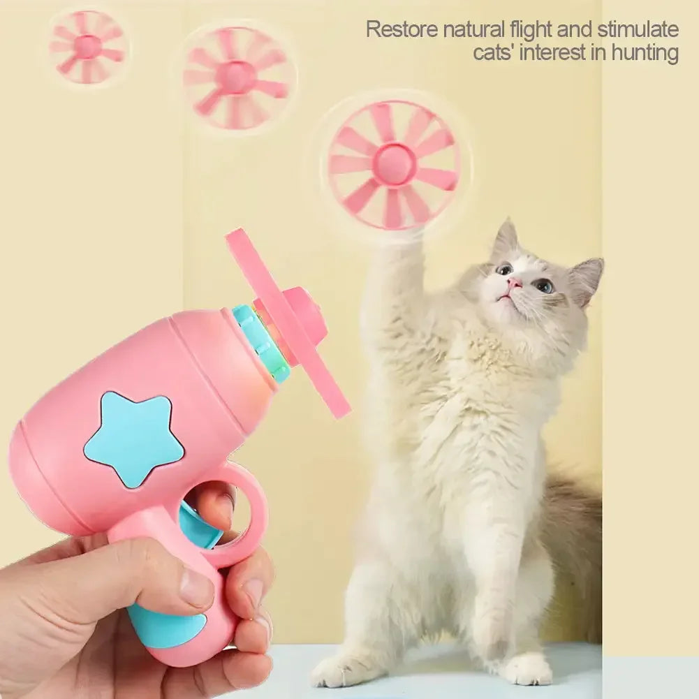 Funny Cat Toy Interactive Launch Pet Training Toy For Kitten Mini Flying Disc Shooting Gun Chasing Games Cat Toys Pet Supplies