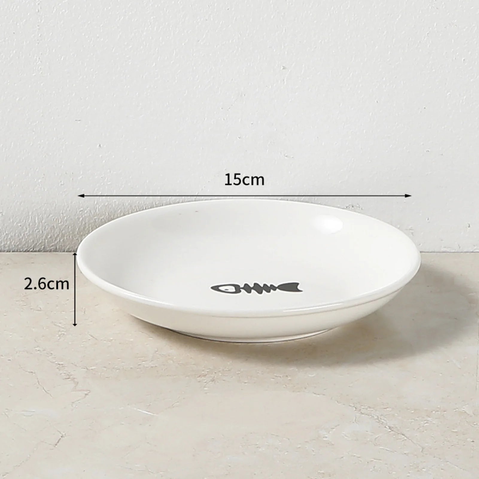 1pcs Ceramic Cat Food Bowl Wide  Safe Pets Water Food Bowls Non Slip Shallow Dish for Kitten Puppy Food Water Feeding