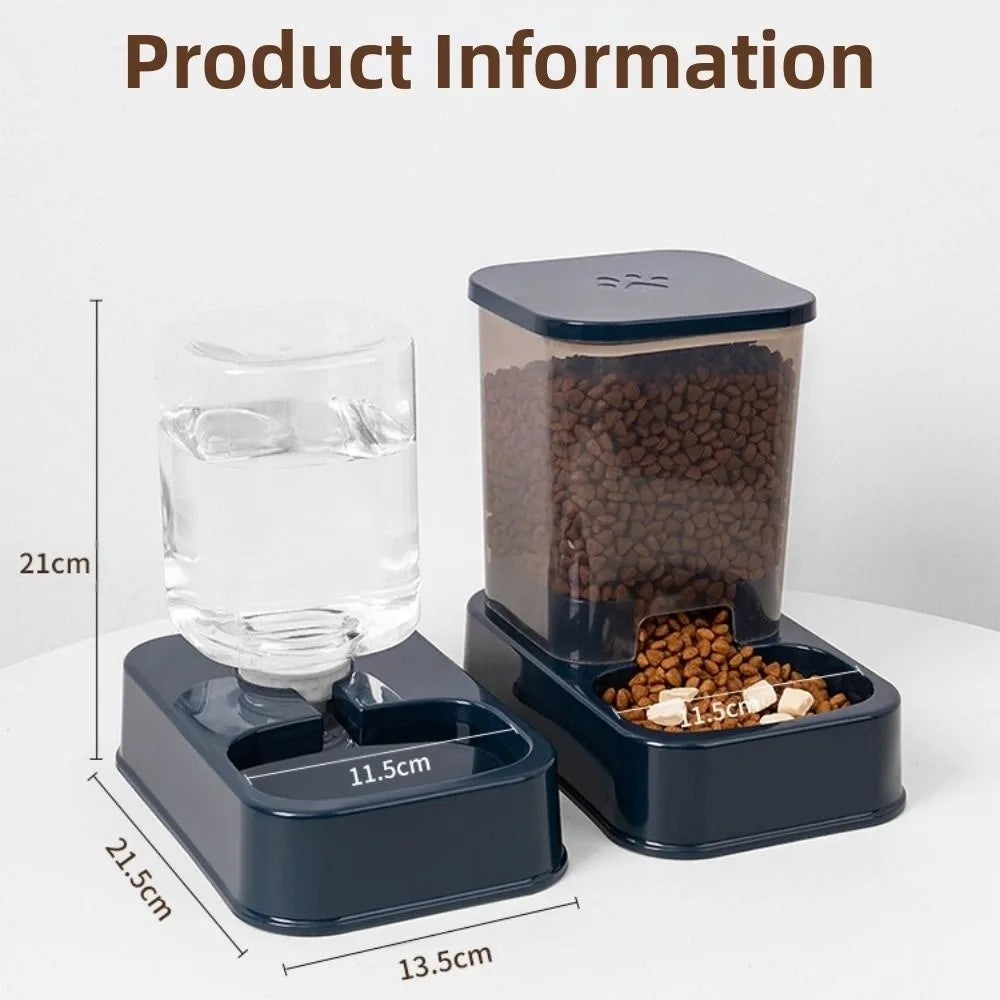 AURABASE - Hanging Automatic Pet Feeder and Water Dispenser, Gravity Auto Feeder and Waterer Set with Container Bowl for Cages.