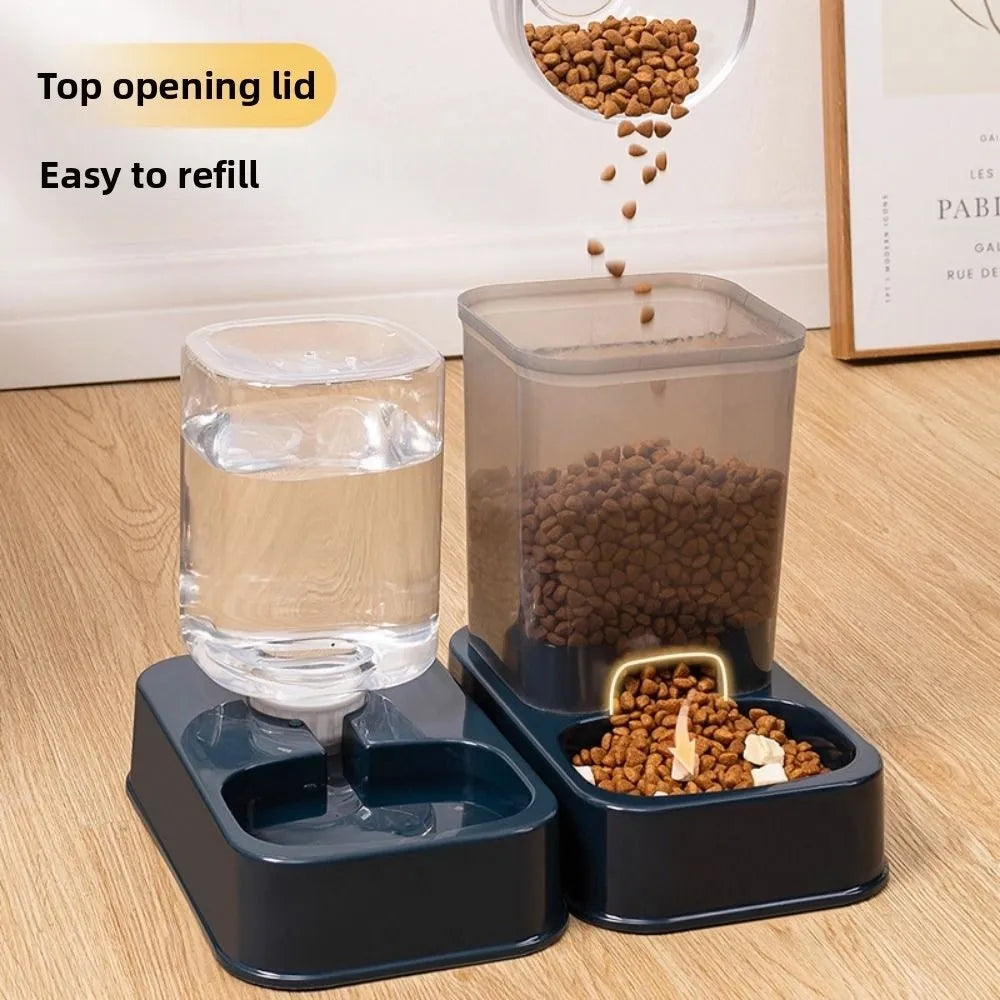 AURABASE - Hanging Automatic Pet Feeder and Water Dispenser, Gravity Auto Feeder and Waterer Set with Container Bowl for Cages.