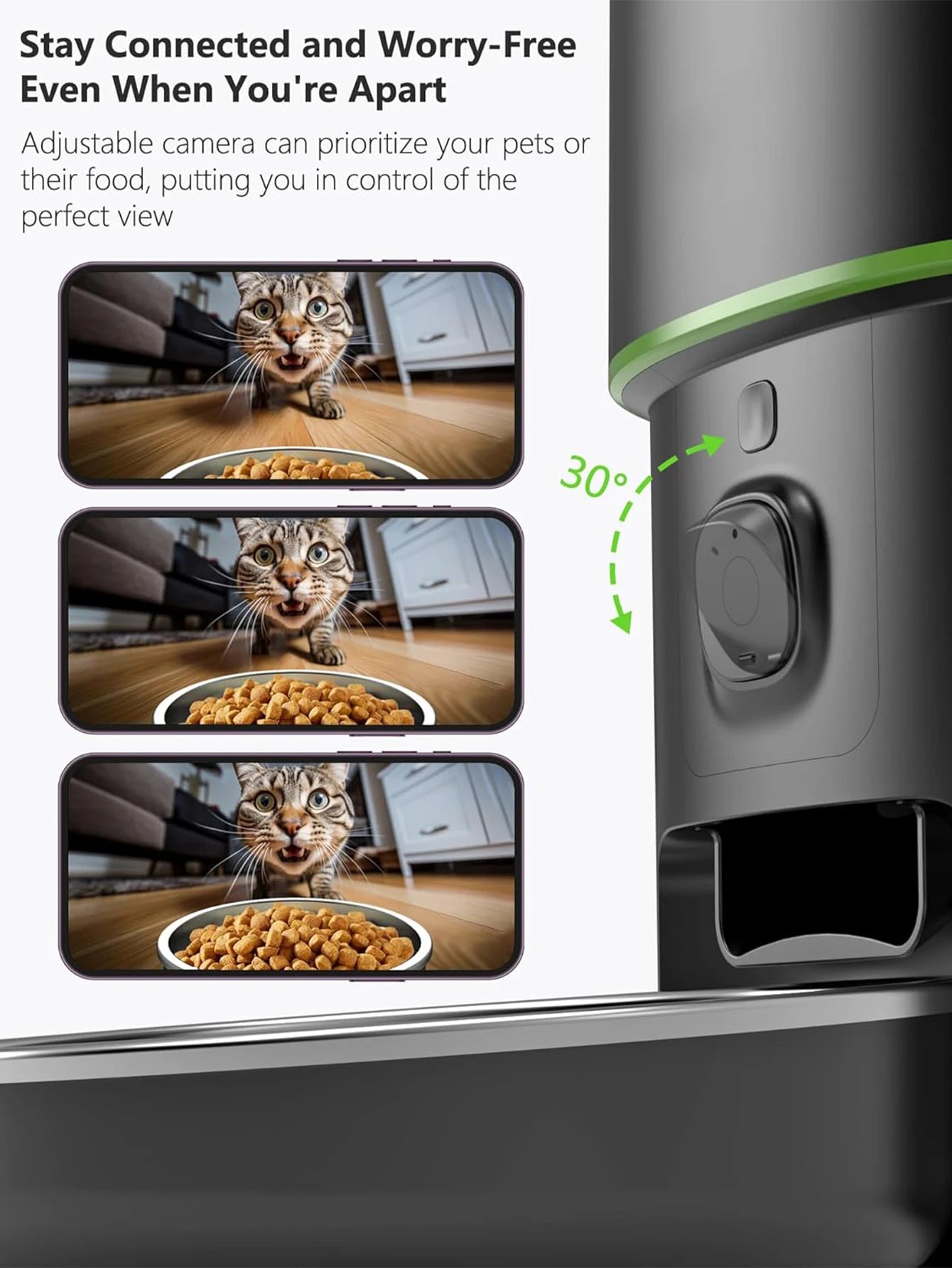 AURABASE - Smart Automatic Cat Feeder with Camera and Wi-Fi, Tuya App Controlled Pet Food Dispenser."
