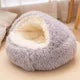 AURABASE - 2 in 1 Soft Plush Pet Bed Cat Cave and Round Nest Bed, Warm Puppy Mattress.