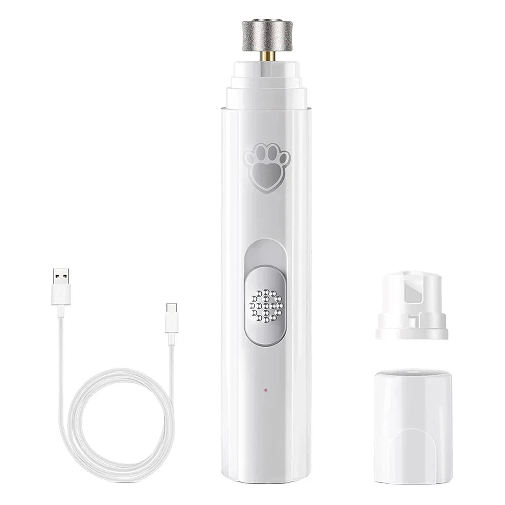 USB Rechargeable Electric Dog Nail Grinder Painless Pet Nail Clipper with Polisher Wheel for Small to Large Pets