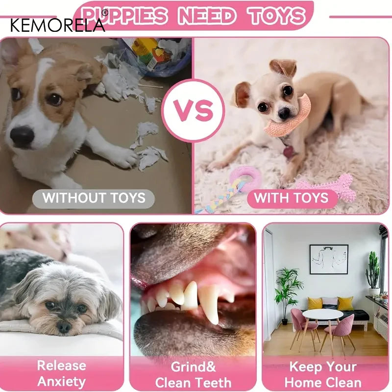 6 PCS Dog Chew Toys Soft Set For Small Medium Dogs Pet Gifts