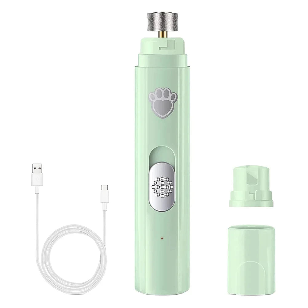 USB Rechargeable Electric Dog Nail Grinder Painless Pet Nail Clipper with Polisher Wheel for Small to Large Pets