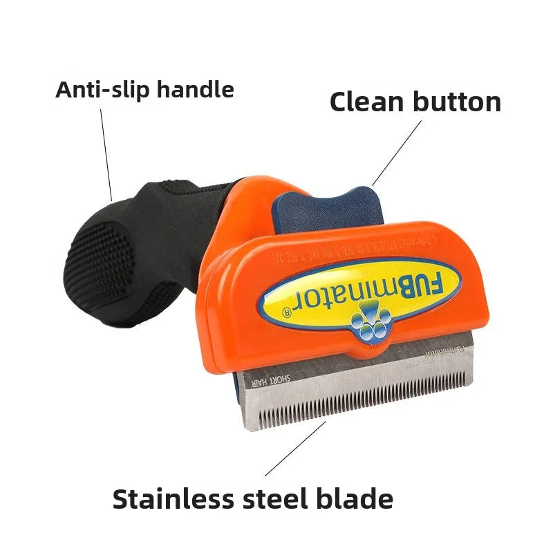 Pet Grooming Brush Deshedding Brush Removes Loose Hair Tangles Cat Comb Shedding Rake Pet Hair Remover Brush for Dogs Cats