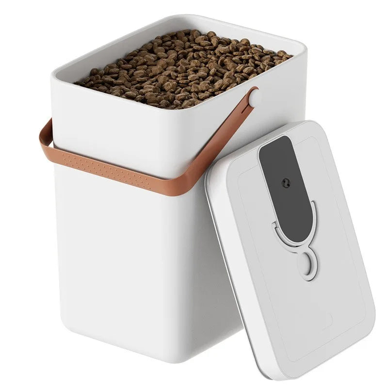 Vacuum Pet Food Storage Container 13L Large Capacity Sealed Fresh Lock Bin Cat Dog Kibble Smart Storage Organizer Airtight Lid