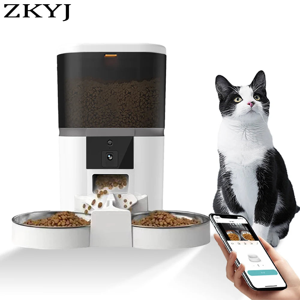 4L With HD Camera Automatic Pet Feeder Cat And Dog Feeding Remote Feed