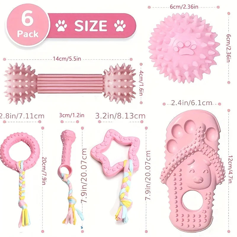 6 PCS Dog Chew Toys Soft Set For Small Medium Dogs Pet Gifts