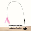 Cat Teaser Toy Interactive Bell & Feather Wand Long Suction Cup Pole for Exciting Playtime Adventures - Ultimate Cat Toy