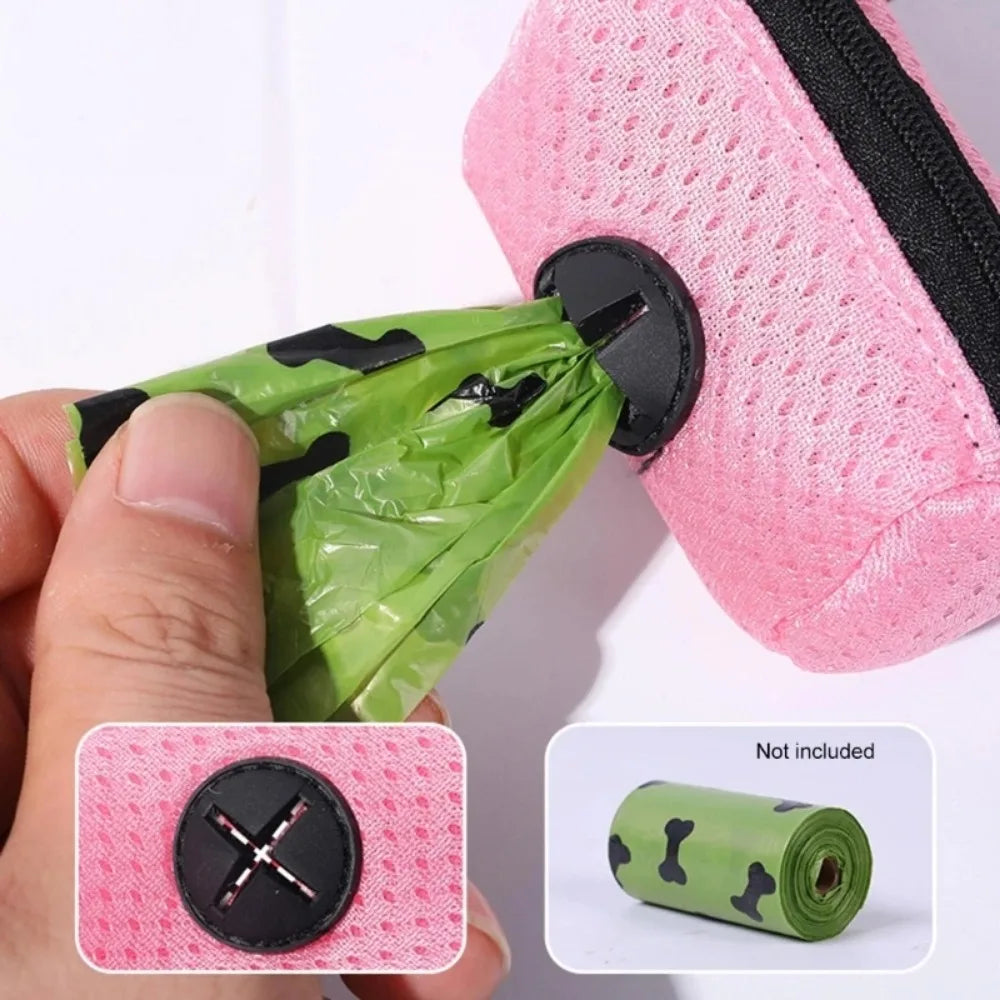 Dog Poop Bag Holder Portable Pet Waste Bag Dispenser Leash Attachment for Outdoor Walking