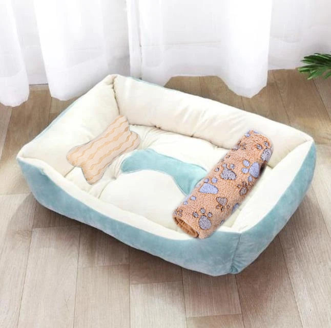 Aura Base - Candy-Colored Warm Pet Kennel, Square Nest Bed for Small and Medium Dogs.