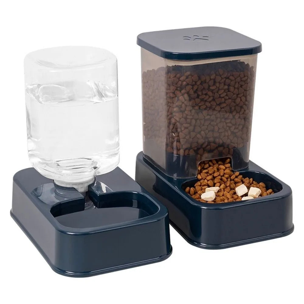 AURABASE - Hanging Automatic Pet Feeder and Water Dispenser, Gravity Auto Feeder and Waterer Set with Container Bowl for Cages.