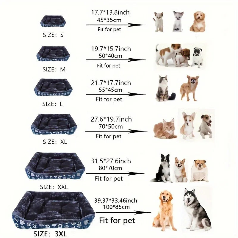 AURABASE - Cozy Winter Pet Bed for Small and Medium Dogs, Soft Sofa Mat and Cushion.