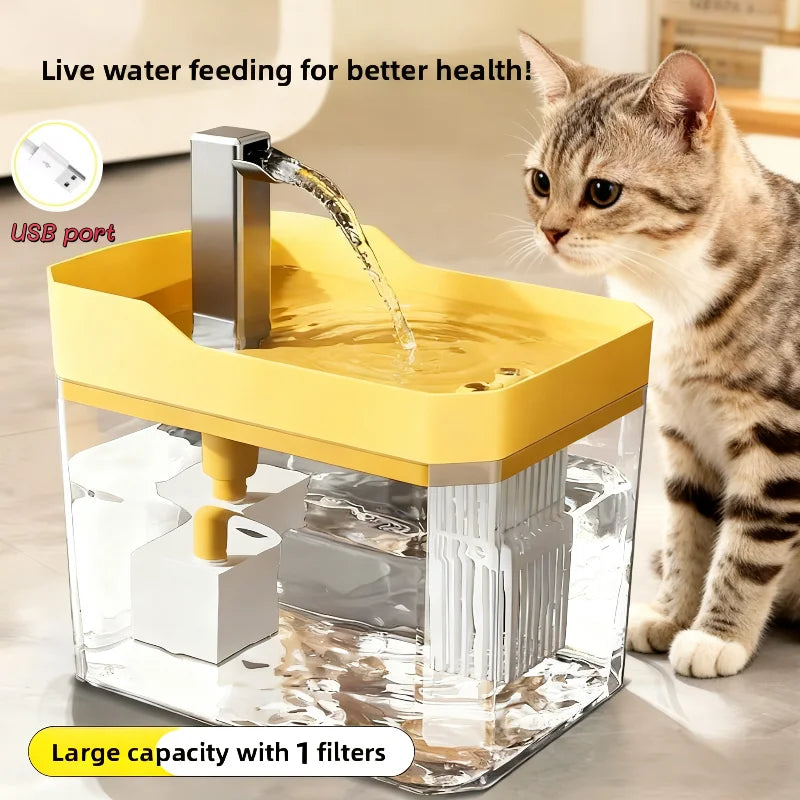 2026 New 1.5L Cat Automatic Water Dispenser Drinking circulating filters flowing water intelligent pet automatic water dispenser