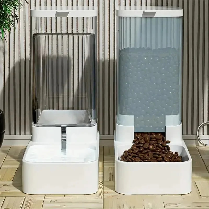 AURABASE - 2-in-1 Pet Gravity Feeder and Water Dispenser Set, Automatic Feeding and Drinking Station for Cats and Dogs.
