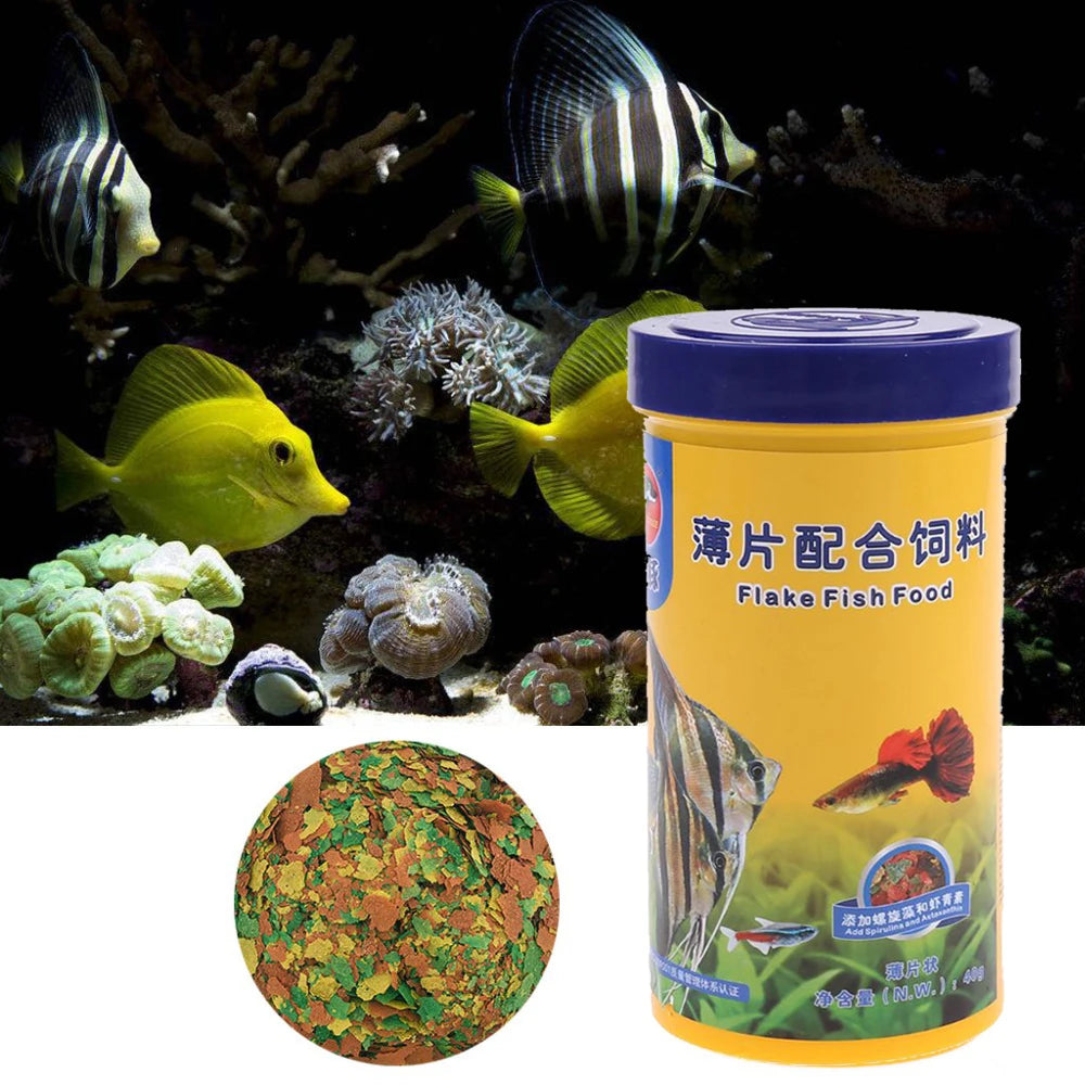 Fish Food Pellets Small Ornamental Fish Growth Mini Pellet Balanced Diet High Protein Spirulina Color Enhanced Formula
