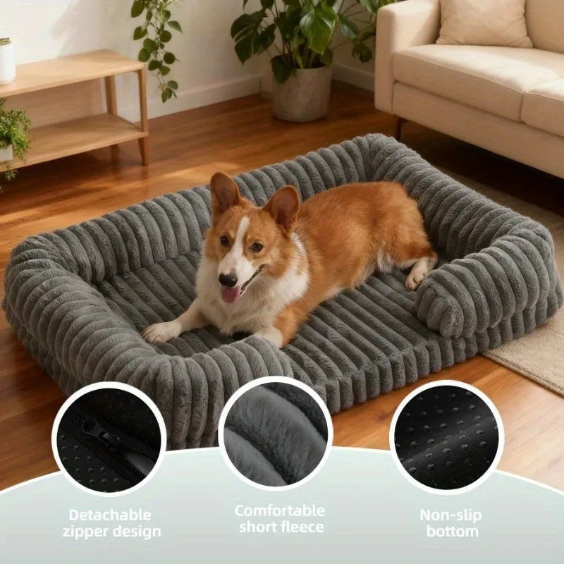 AURABASE - Warm Winter Dog Bed for Small Cats and Medium Dogs, Soft Puppy Sofa Mat.