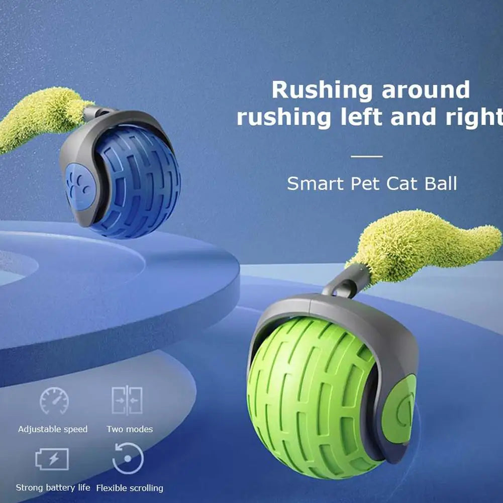 Speedy Tail  Cat Toy Interactive Cat Toys Ball with Tail Auto Smart Rolling Ball Toys for Cat Pet Training Imitate Mouse