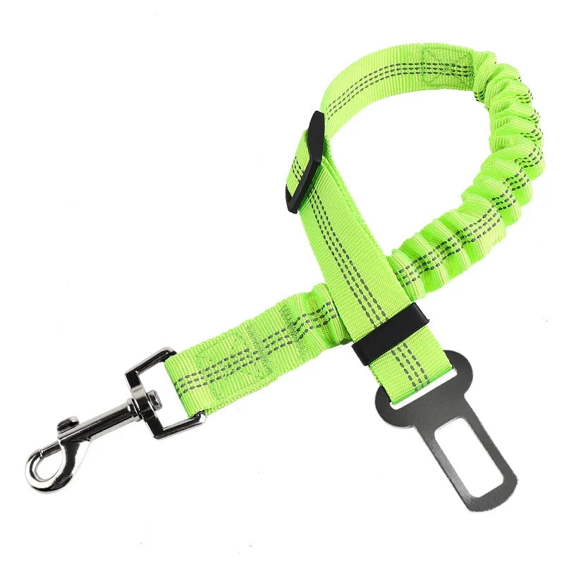 Adjustable Dog Car Seat Belt - Retractable Elastic Safety Leash with Shock Absorption, Pet Car Safety Harness for Dogs