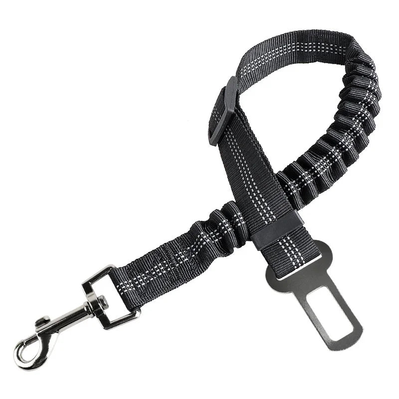 Adjustable Dog Car Seat Belt - Retractable Elastic Safety Leash with Shock Absorption, Pet Car Safety Harness for Dogs