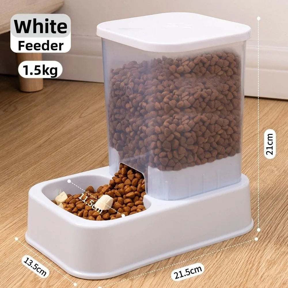 AURABASE - Hanging Automatic Pet Feeder and Water Dispenser, Gravity Auto Feeder and Waterer Set with Container Bowl for Cages.