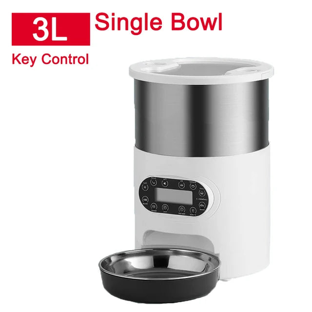 AURABASE - Smart App-Controlled Automatic Cat Feeder, Stainless Steel Double Meal Pet Feeder with Remote Feeding.