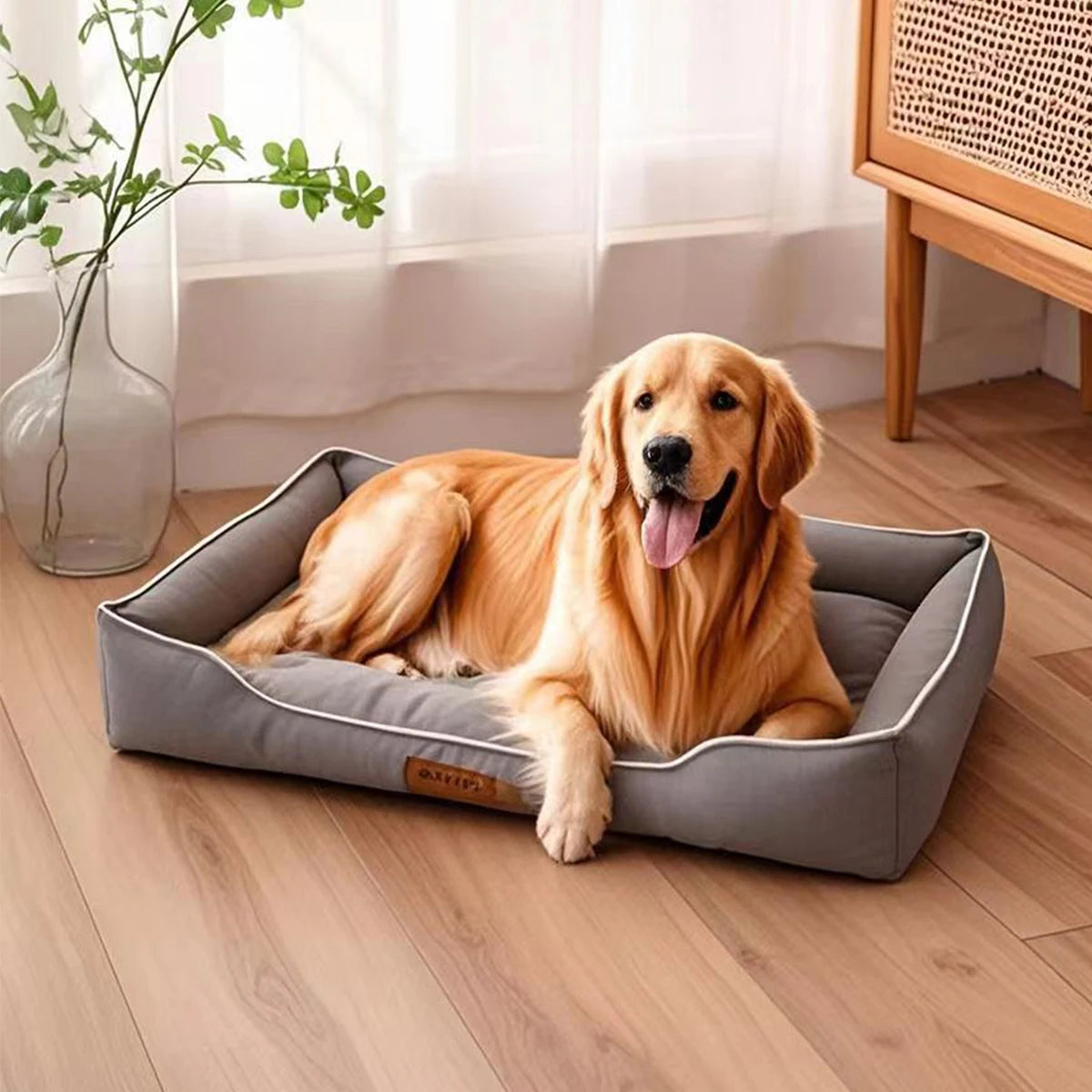 AURABASE /All Season Square Luxury Pet Bed, Bite-Resistant and Waterproof