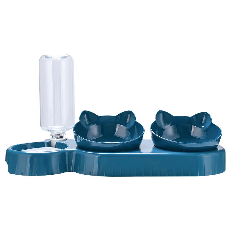 3 in 1 Cat Feeder Automatic Water Dispenser Double Bowl Pet Bowl for Small Dogs Cats Pet Food Container Cat Accessories