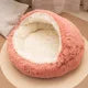 AURABASE - 2 in 1 Soft Plush Pet Bed Cat Cave and Round Nest Bed, Warm Puppy Mattress.