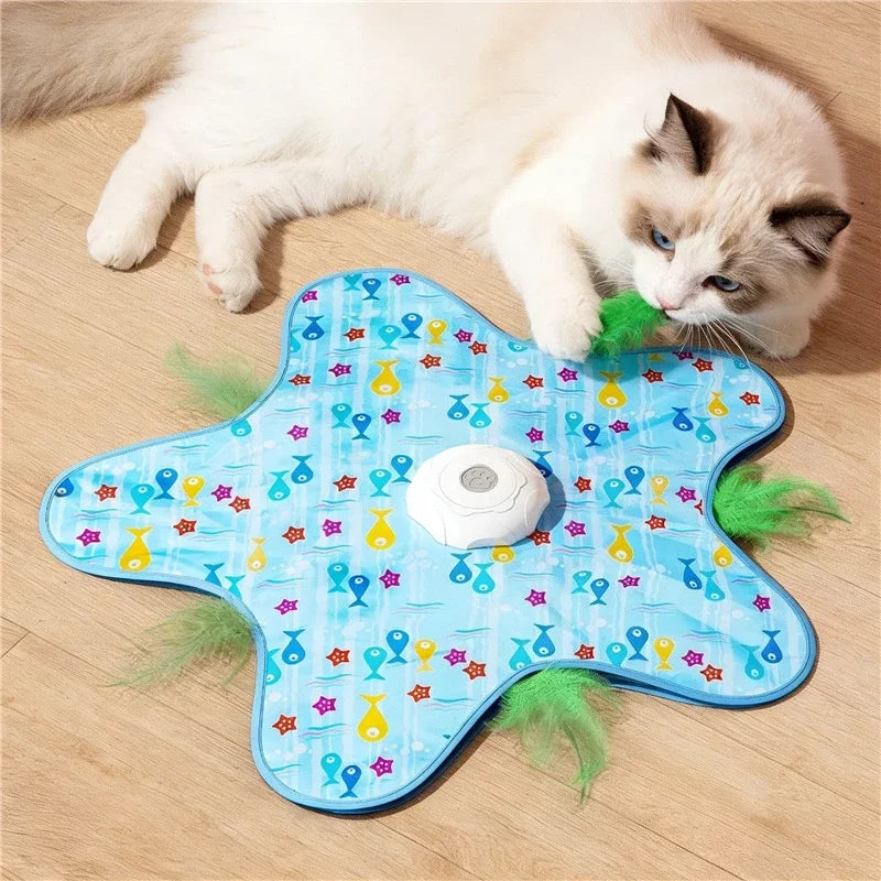 Touch Activated Auto Hide Seek Pet Toy Squeaky Simulation Mouse Funny Exercise Toy for Kittens