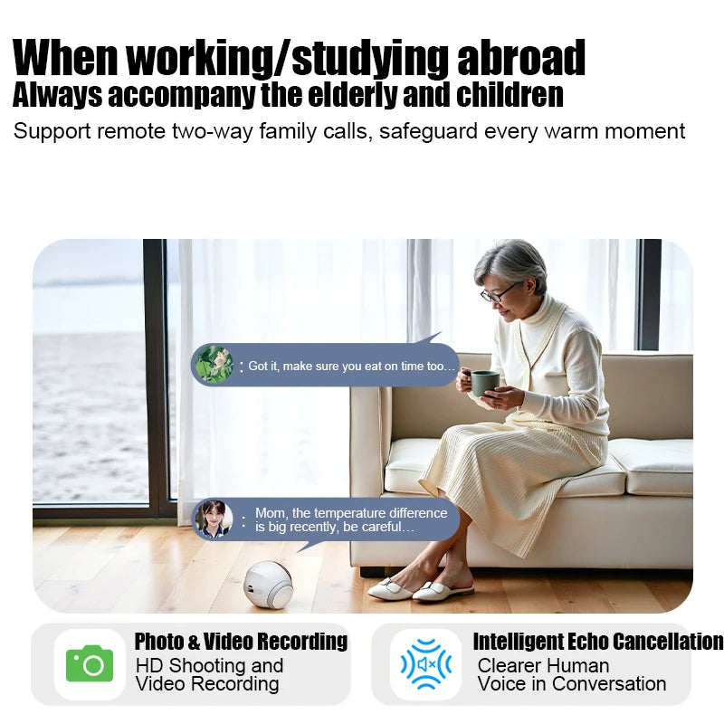 AURABASE - Automatic Charging Robot Pet Camera with HD 5G Wi-Fi, Mobile Tracking, and Tuya App Control.