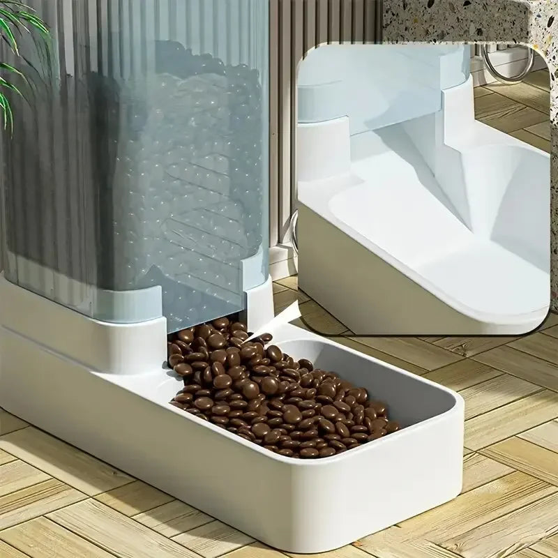 AURABASE - 2-in-1 Pet Gravity Feeder and Water Dispenser Set, Automatic Feeding and Drinking Station for Cats and Dogs.