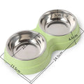 Double Pet Bowls Dog Food Water Feeder Stainless Steel Pet Drinking Dish Feeder Cat Puppy Feeding Supplies Small Dog Accessories