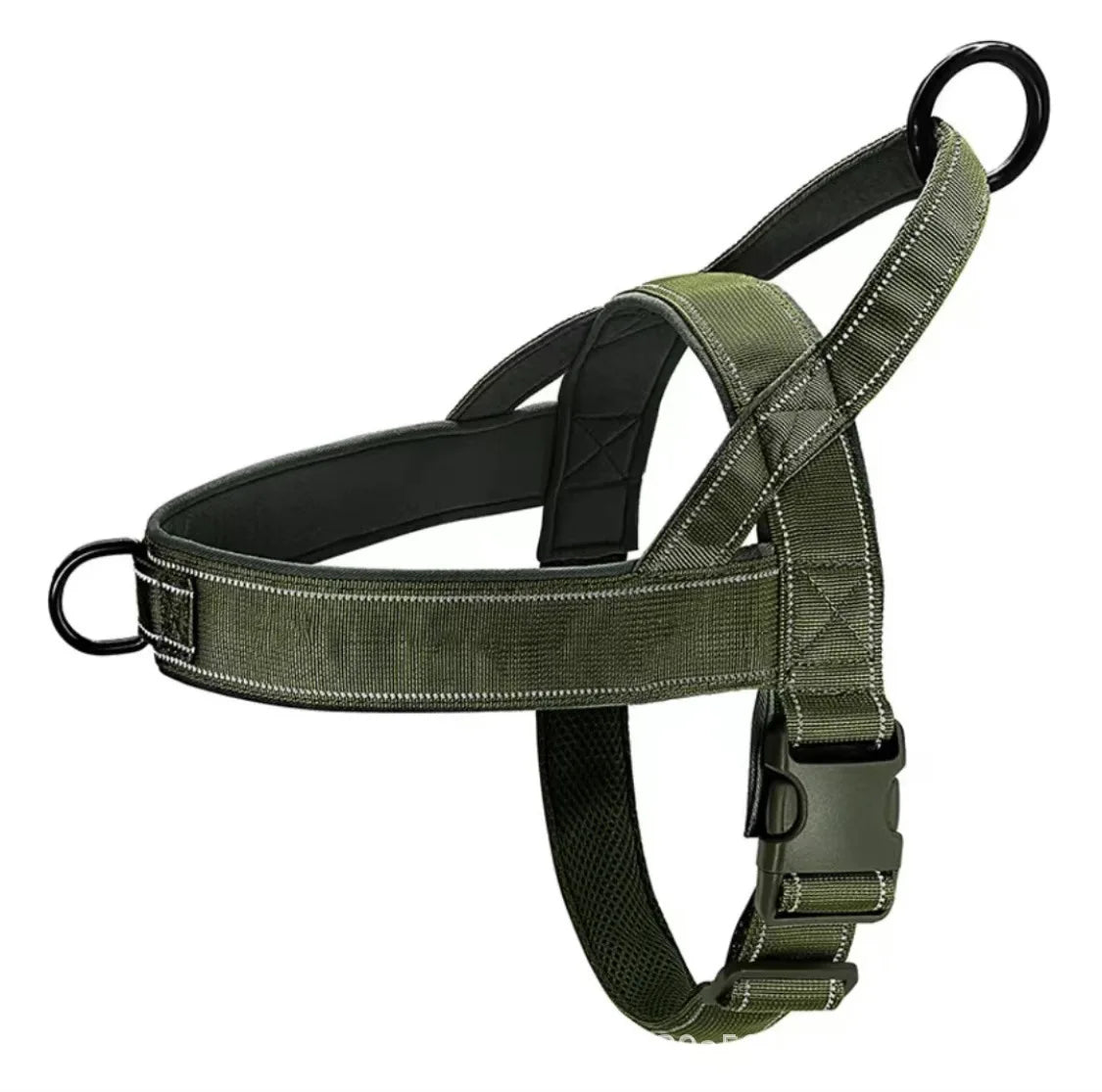 Tactical No-Pull Dog Harness for Large Breed: Heavy-Duty Vest with Reflective Strip, Adjustable & Padded for Control and Pullers