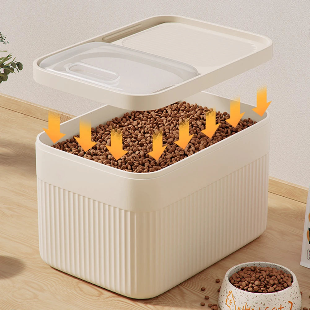 Dog Food Storage Container 5/10/15L Large Capacity Transparent Pet Food Bucket Box Moisture Proof Dog Cat Dry Food Bin