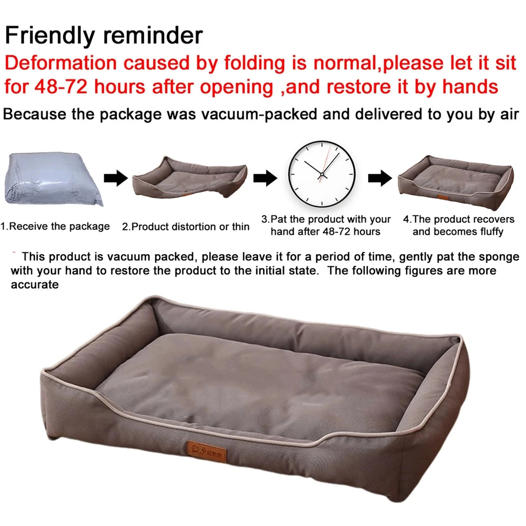AURABASE /All Season Square Luxury Pet Bed, Bite-Resistant and Waterproof