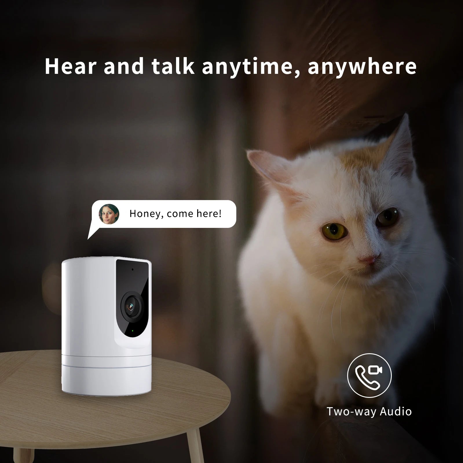 Aura Base 1080P Indoor Smart Security Camera with Pet Motion Detection.