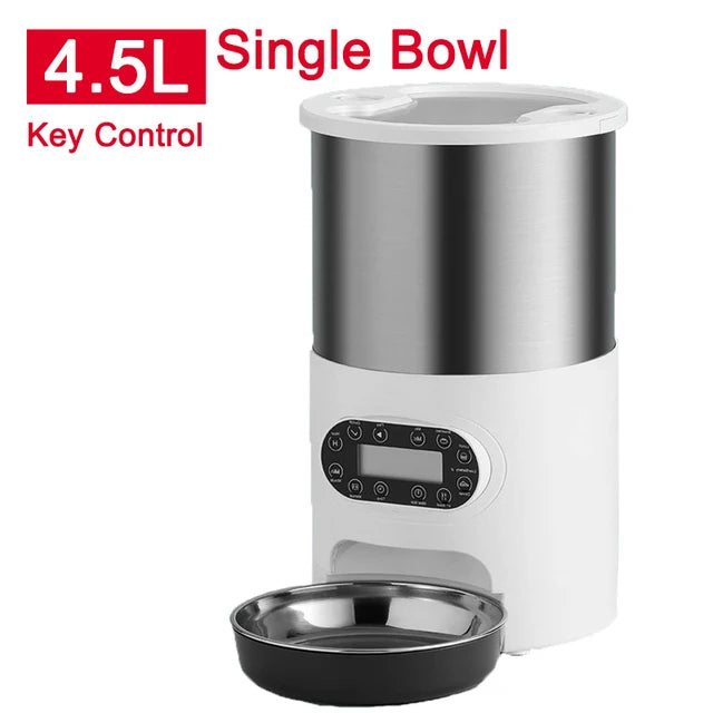 AURABASE - Smart App-Controlled Automatic Cat Feeder, Stainless Steel Double Meal Pet Feeder with Remote Feeding.