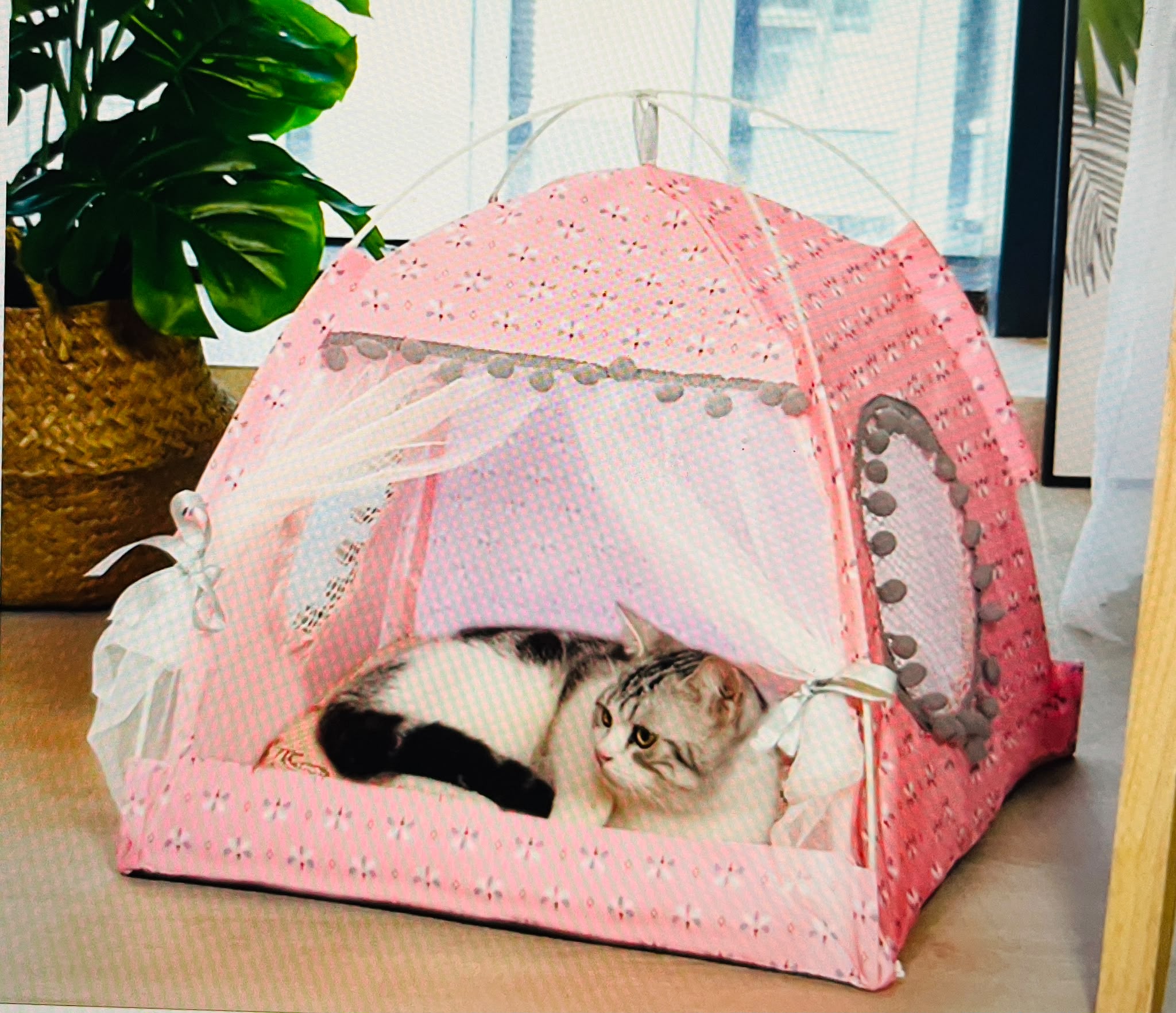 Cat Broken Flower Tent Semi Enclosed Internet Celebrity Tent Nest Universal for All Seasons Pet Supplies Summer Dog and Cat Nest