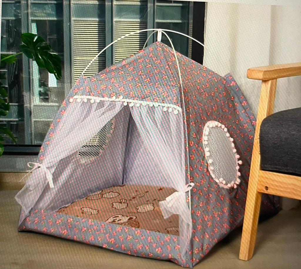 Cat Broken Flower Tent Semi Enclosed Internet Celebrity Tent Nest Universal for All Seasons Pet Supplies Summer Dog and Cat Nest