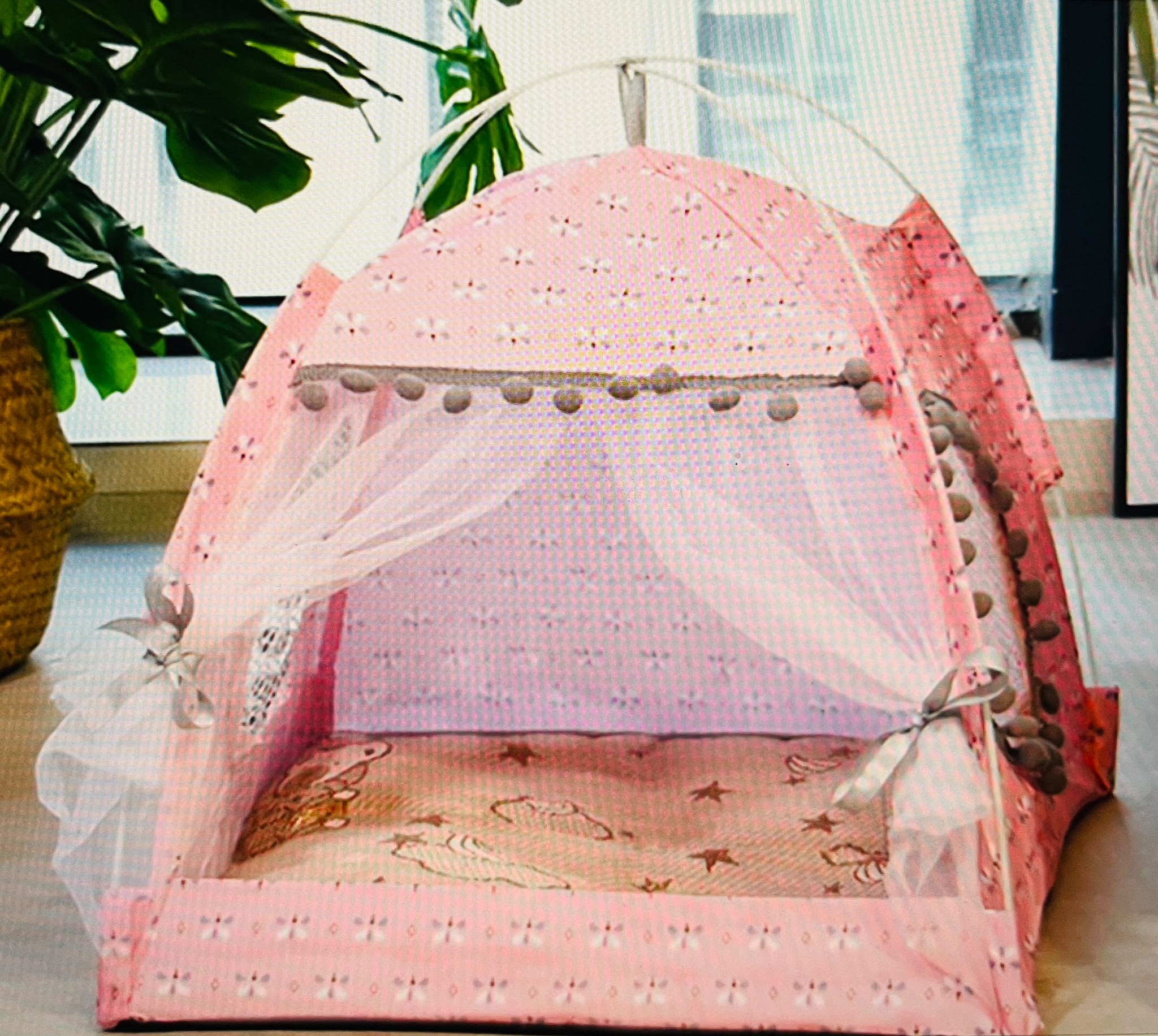 Cat Broken Flower Tent Semi Enclosed Internet Celebrity Tent Nest Universal for All Seasons Pet Supplies Summer Dog and Cat Nest